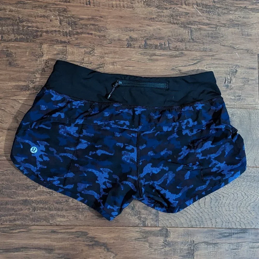lululemon athletica Black and Blue Athletic Shorts